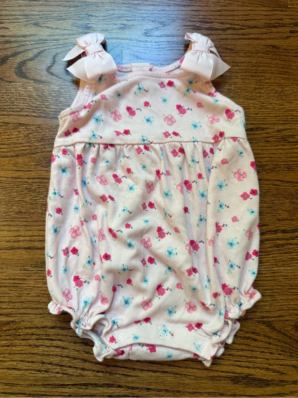 Janie and Jack Floral Romper with Bows 12-18 Months